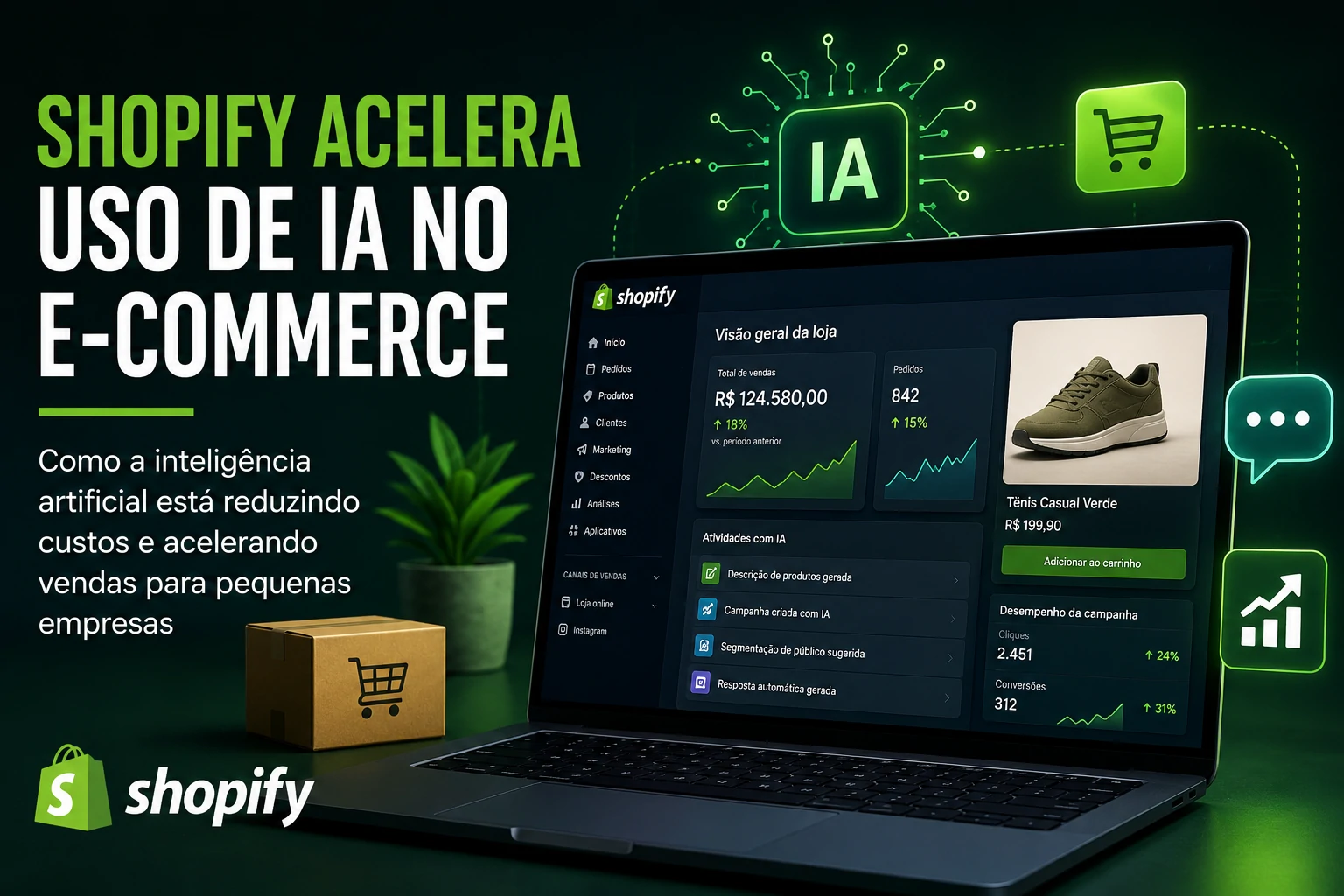 Com IA integrada, pequenas empresas conseguem automatizar operações e acelerar vendas no e-commerce
