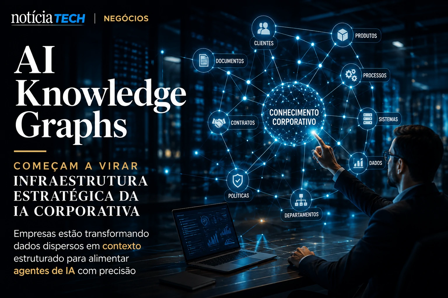 AI Knowledge Graphs estruturando informações corporativas