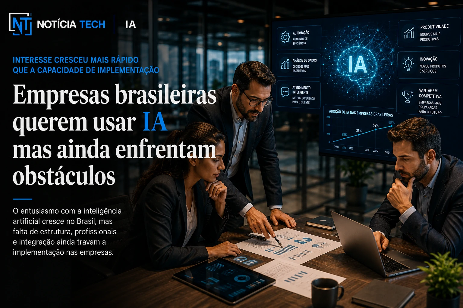 Empresas brasileiras analisando adoção de inteligência artificial