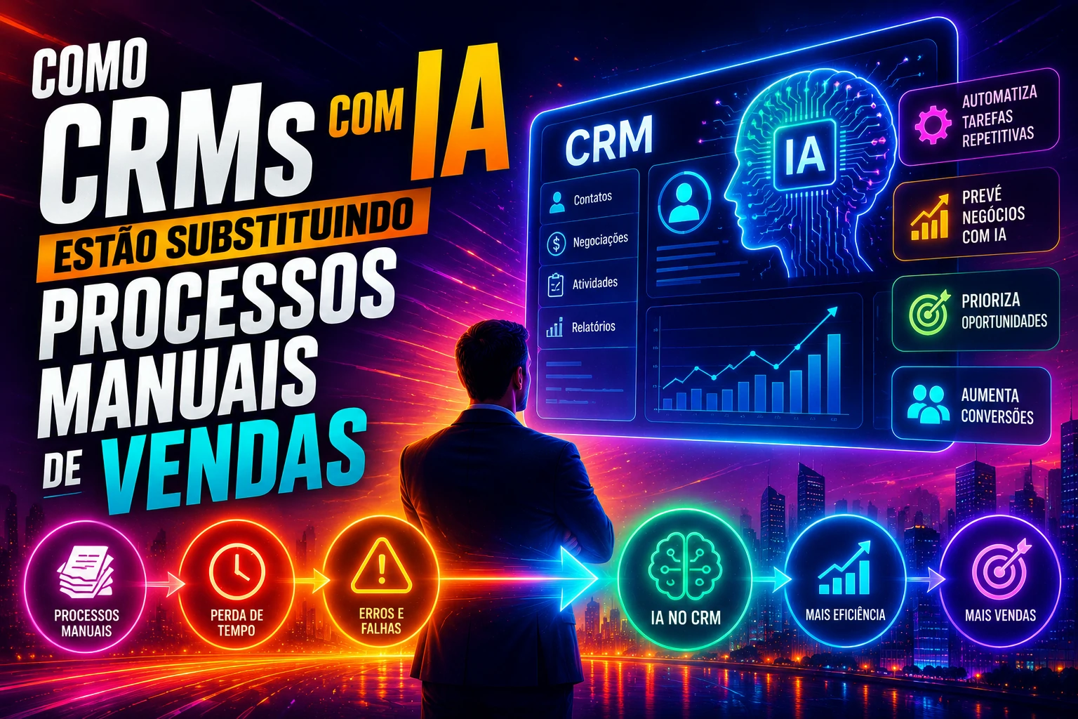 CRM com inteligência artificial automatizando vendas
