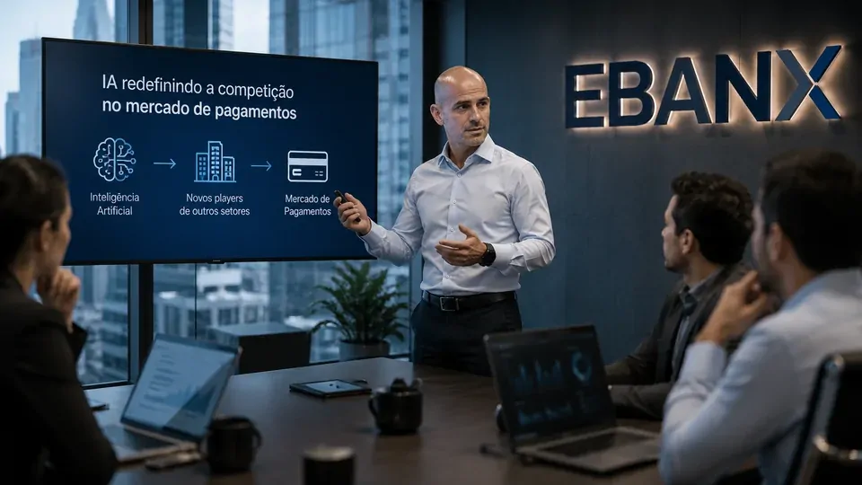 Executivos analisando a nova dinâmica competitiva criada pela IA