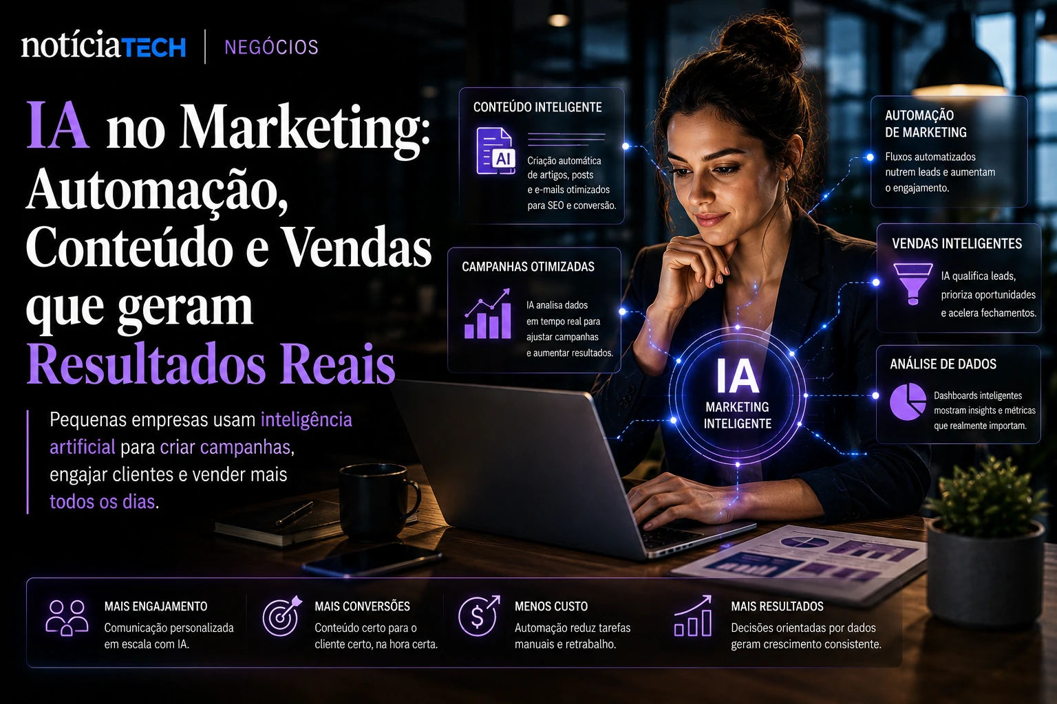 Automação de marketing com IA em ambiente corporativo