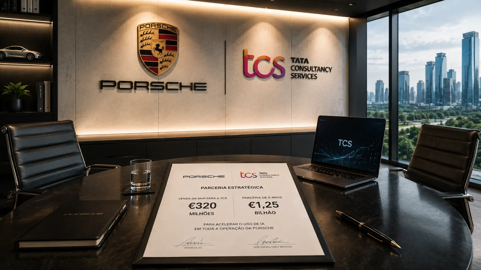 Executivos da Porsche e da TCS em parceria estratégica para inteligência artificial