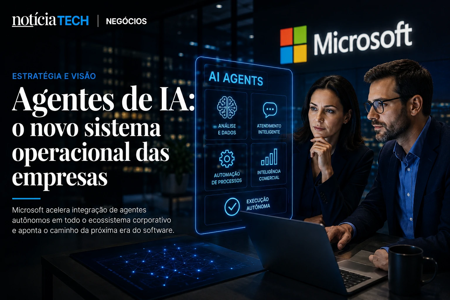 Agentes corporativos de IA integrados a operações empresariais